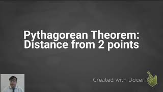 Pythagorean Theorem: Distance from 2 points
