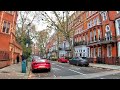 Walking London Earl's Court to Gloucester Road on a Misty Day