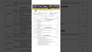 8531 - 5055 BS M Com Spring 2025 AIOU Past Paper #AIOU #AIOUHELPS #8531 #5055 #BSMCom #Spring2025