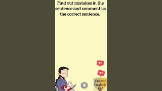 error correction | Find out mistakes in the sentence part  5 #shorts #AbcaboutEnglish #shortsvideo