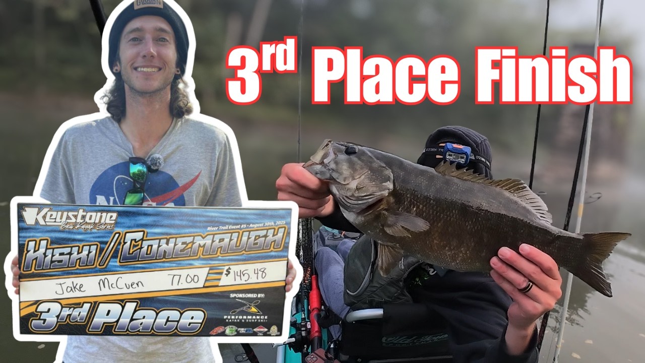 My FIRST Check in a Kayak Bass Fishing Tournament | PA River Smallmouth Action