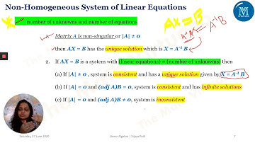 #Matrices | Linear Algebra | Solution of Non homogeneous Linear Equations