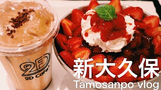 【韓国グルメ】新大久保で韓国料理を満喫！ \/ 今話題の2D Cafeが凄すぎた！　TOKYO vlog ShinOkubo【東京\/カフェ\/チーズタッカルビ】