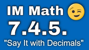 😉 7th Grade, Unit 4, Lesson 5 "Say It with Decimals"  Illustrative Mathematics