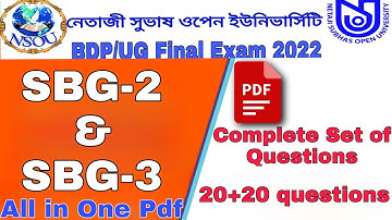 SBG-2 & SBG-3 Final Exam 2022 Answers With Questions All in one pdf SBG-২&৩ ১০০% common উত্তর পত্র