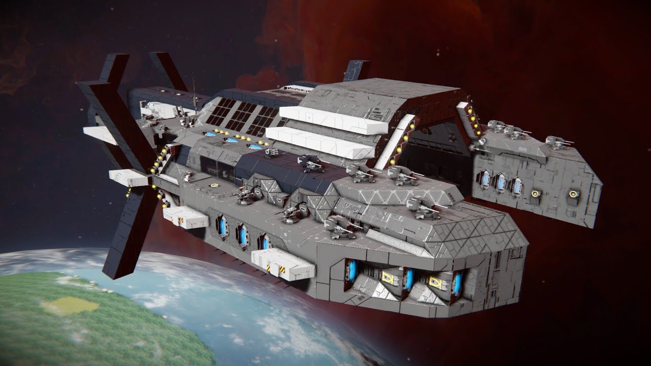 [MDW] Gaja_III a Carrier - Space Engineers Ship Review - YouTube