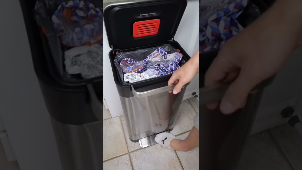 High tech trash can, smart trash can, Amazon product trash can, trash can