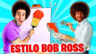 SEGUÍ UN TUTORIAL DE BOB ROSS ! MI PRIMER PAISAJE EN LA VIDA | HaroldArtist