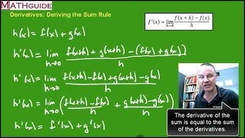 Derivatives: Deriving the Sum Rule