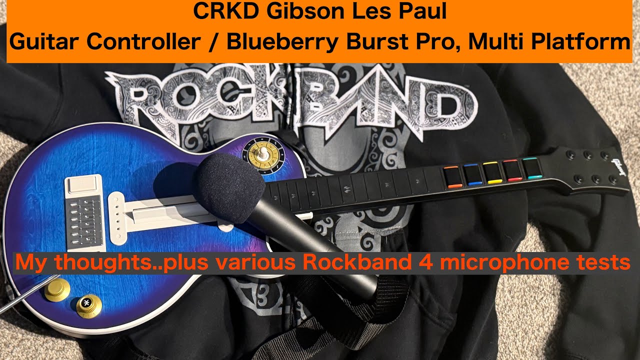 Лучший контроллер Rock Band 2025? Тест микрофона Rock Band от CrKd Les Paul Blueberry Burst+