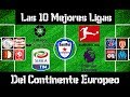 Top10 Las MEJORES LIGAS de FÚTBOL del CONTINENTE EUROPEO