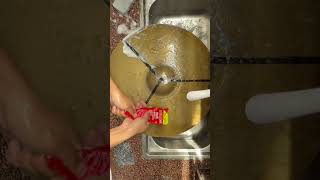 Cymbals cleaning experiment  Oxalic acid &amp; diswashing vs baking soda&amp; toothpaste vs fine sand