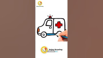 AMBULANCE Drawing: How to Draw AMBULANCE EASY for Beginners | ENJOY DRAWING
