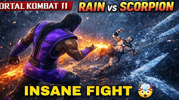 Mk Mobile - RAIN VS MK1 Scorpion ( Most Brutal Match) | Rain series gameplay - IV