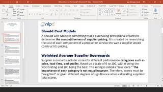 NLPA Webinar: Microsoft Excel For Purchasing Professionals