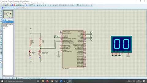 0-99 digital counter with PIC16F877A (simulation)