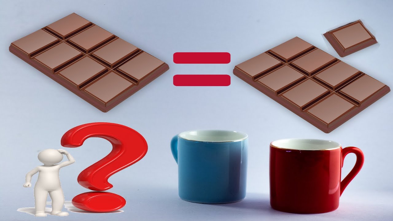 Видео с шоколадкой. Лишний кусочек шоколадки. Загадка про шоколадку. Шоколад разделенный на дольки. Фокус с шоколадкой лишняя долька.