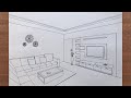 How to Draw a Living Room in 2-Point Perspective Step by Step for Beginners