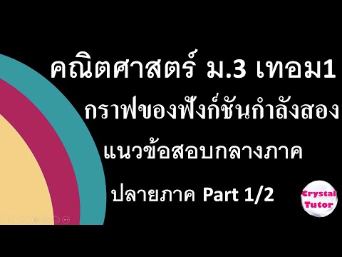 Banana Math คณิตศาสตร์ม.3 เทอม1: แนวข้อสอบกลางภาค-ปลายภาค พาราโบลา กราฟของฟังก์ชันกำลังสอง (part1/2)