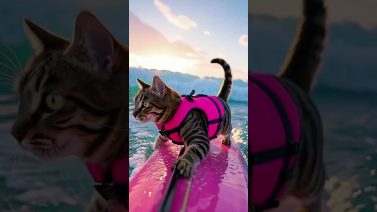cat boat riding