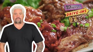 Guy Fieri Eats AllYouCanEat Korean BBQ | Diners, DriveIns and Dives | Food Network