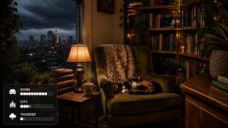 The Storm Has Passed | Soft, Distant Thunder and Room Ambience | Urban Ambient Sounds | White Noise