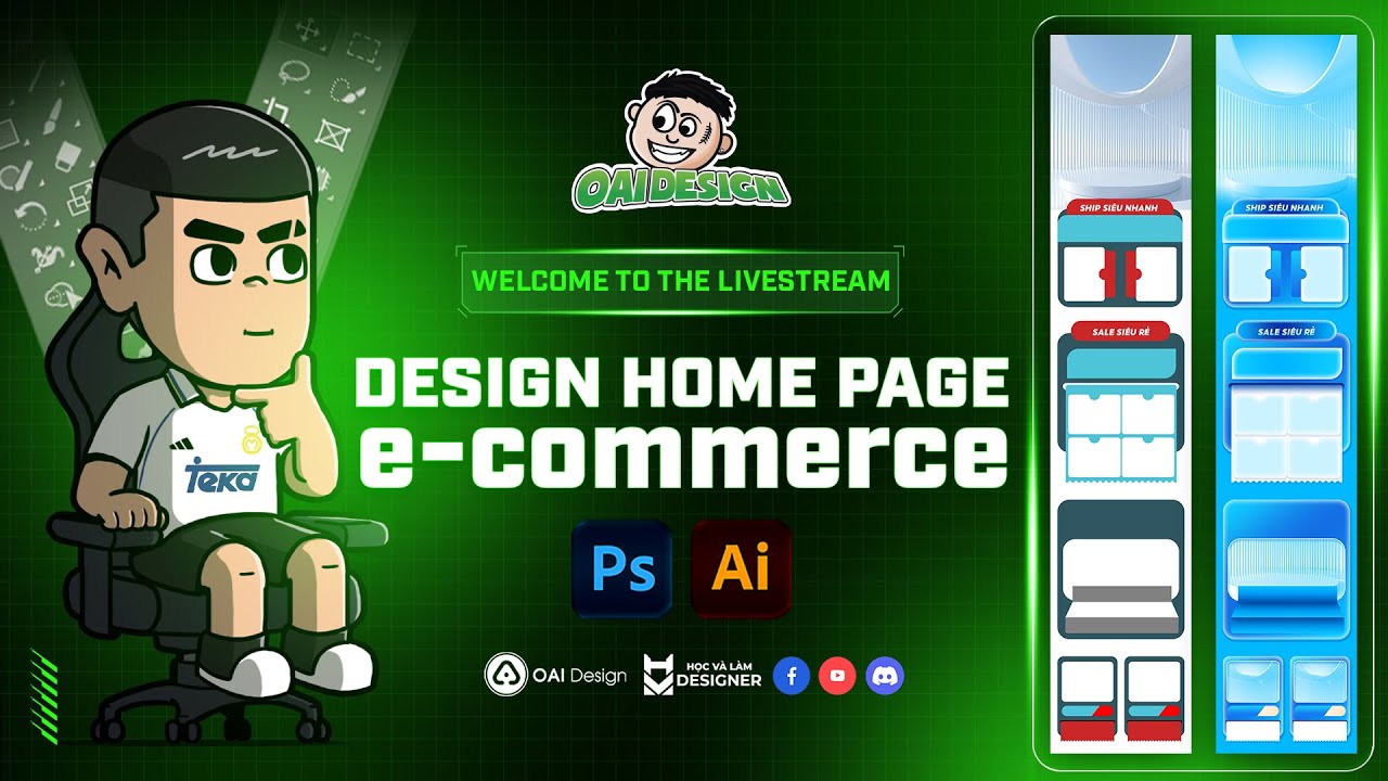 DESIGN HOME PAGE E-COMMERCE TRÊN ILLUSTRATOR VÀ PHOTOSHOP | BUỔI 27