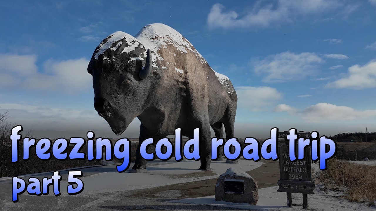 🥶 A Cold & Snowy North Dakota Day, Lots of Roadside Attractions · Freezing Cold Road Trip Part 5