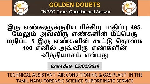 The L.C.M of two numbers in 495 and their H.C.F in 5. If the sum of the numbers in 100. then...