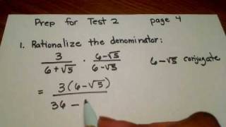 Test 2 Prep   Page 4 Problems 1, 2a