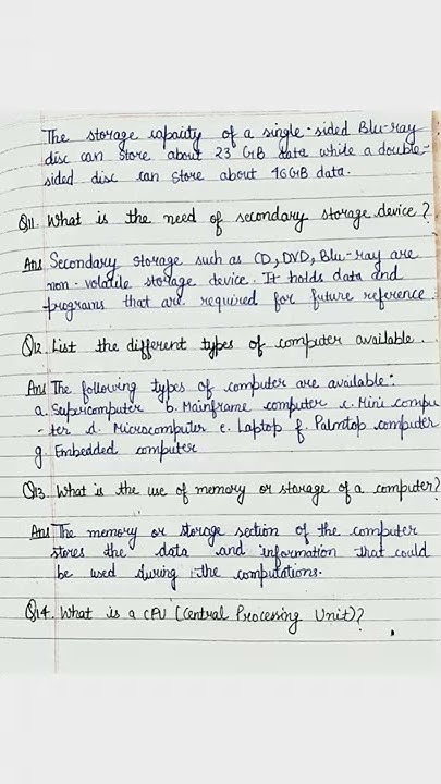 Class 9 Computer Ch-1 Basics of Computer All solutions with question ...