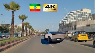 Drivind Downtown Addis Ababa 2024 ,   Ethiopia [4K]