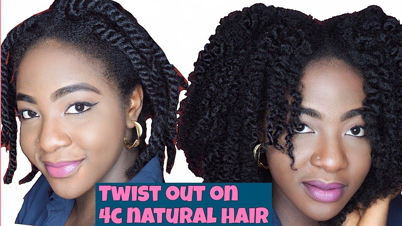 EASY DEFINED TWIST OUT ON 4C NATURAL HAIR - YouTube