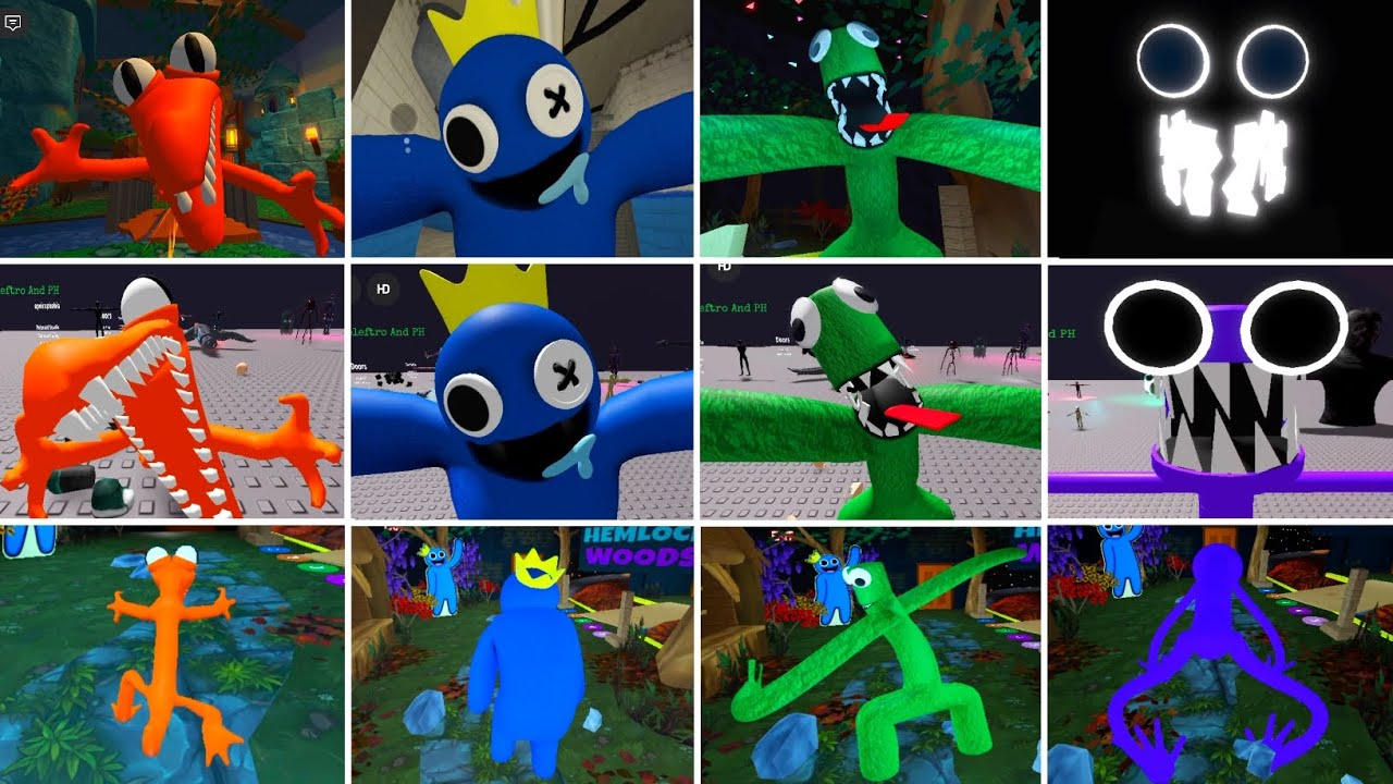 Rainbow Friends Chapter 1 Jumpscares V's Concepts Roblox V's Accurate Rainbow Friends Roleplay