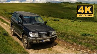 Travel Solo Adventure with Toyota Land Cruiser 100 HDJ in Romania mountains. 4K Overland Off Road