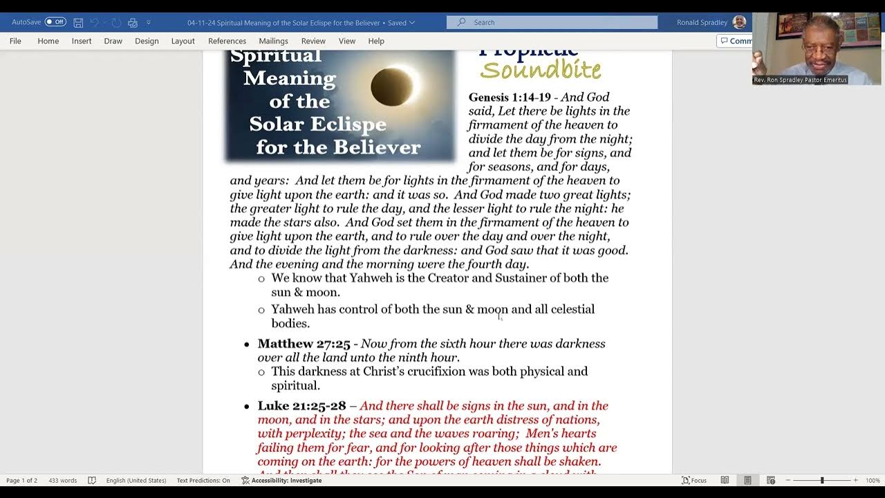 04 11 24 Spiritual Meaning of the Solar Eclispe for the Believer YouTube