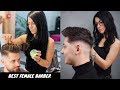 IS SHE THE BEST FEMALE BARBER IN THE WORLD?? || SATISFYING VIDEO || PART 2 HD