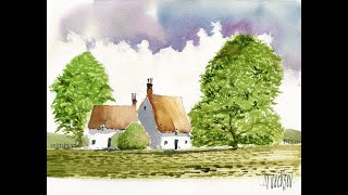 Very simple cottage scene.