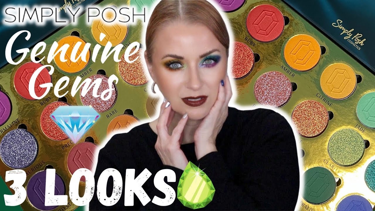 Simply Posh Cosmetics Genuine Gems Palette Review + 3 LOOKS Steff's Beauty Stash YouTube