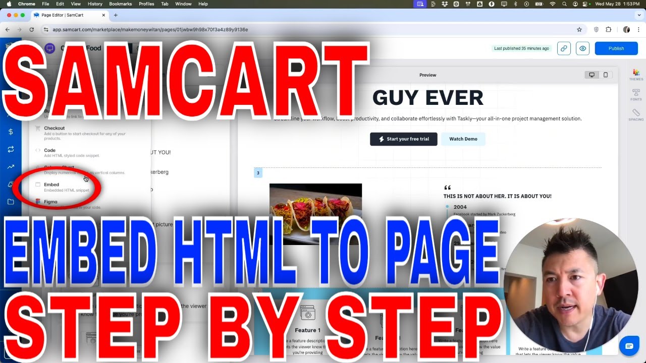 ✅  How To Embed HTML Code To Specific SamCart Page🔴