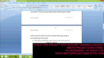 DESIGN AND FABRICATION OF  AIR ENGINE OPERATED  GRINDING MACHINE MECHANICAL PROJECT-MBOTS PROJECT