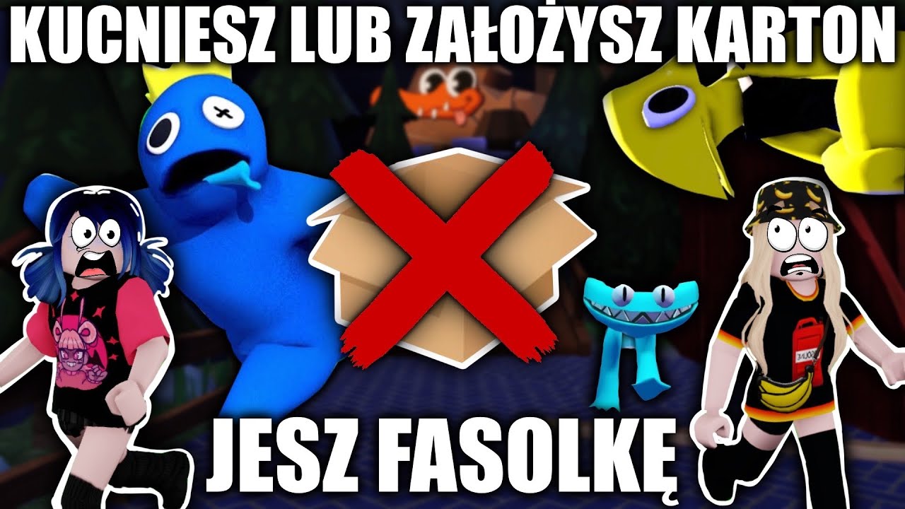 😱 CHALLENGE Z WERKĄ AFERKĄ czyli KUCNIESZ/ZAŁOŻYSZ KARTON = FASOLKA😱 RAINBOW FRIENDS CHAPTER 2 !!!