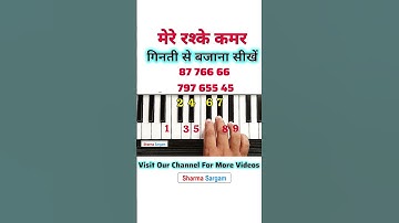 Thumbnail of How To Play Mere Rashke qamar Piano Tutorial | #piano #music #song #viralvideo #trending #shorts