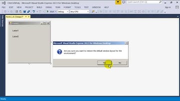 How to reset window layout in the Visual Studio 2013