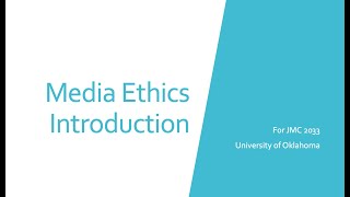 An Introduction to Media Ethics for Media Writers