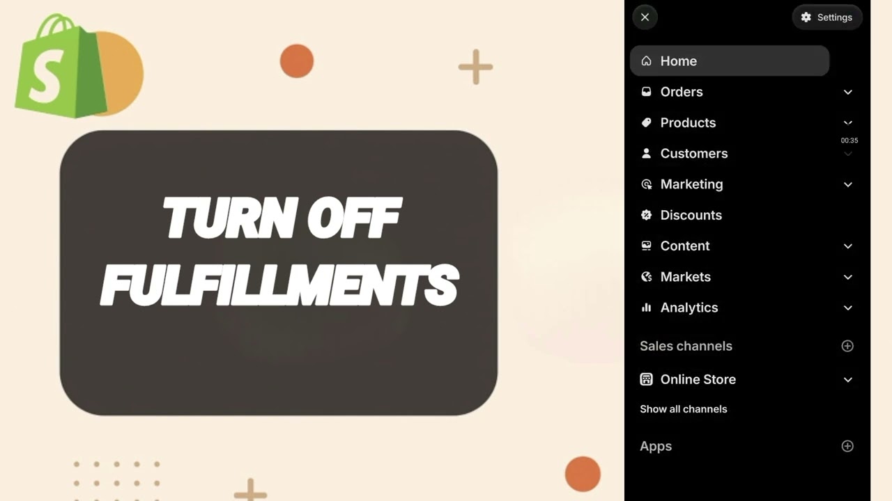 Как отключить выполнение заказов в приложении Shopify