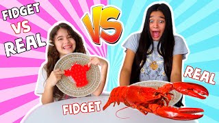 FIDGET VS REAL FOOD CHALLENGE! Jasmine and Bella