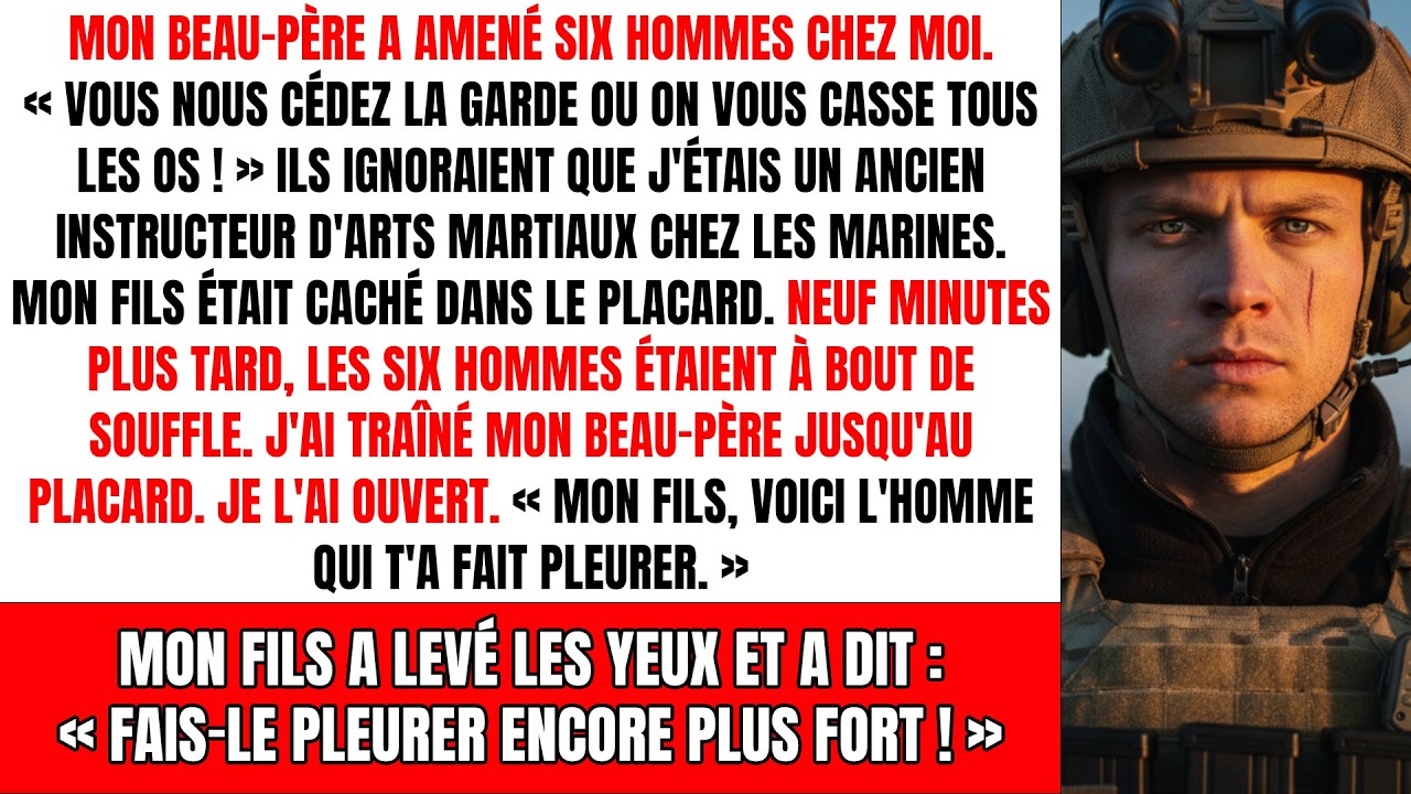 Beau-père amène 6 hommes pour la garde de force. Je suis un Marine d'élite. 9 min après...