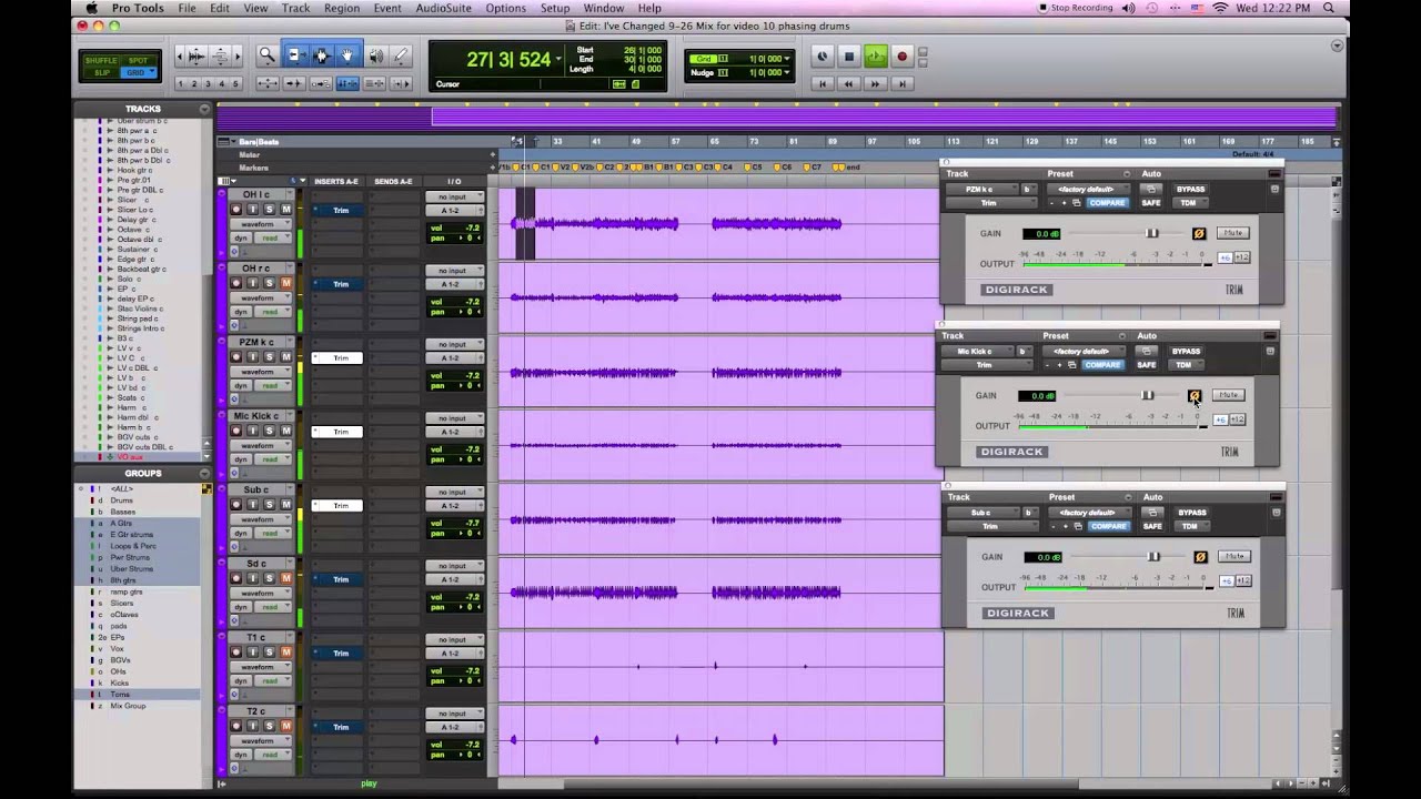 Pro Tools Online Virtual Mixing How to check phase on live drums YouTube