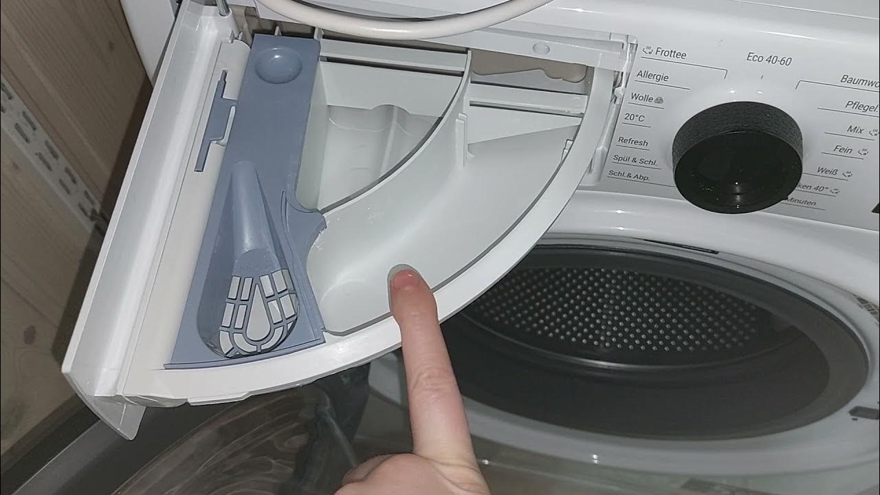 Bauknecht, Hotpoint usw Waschmaschine Waschmittelfach entfernen - YouTube